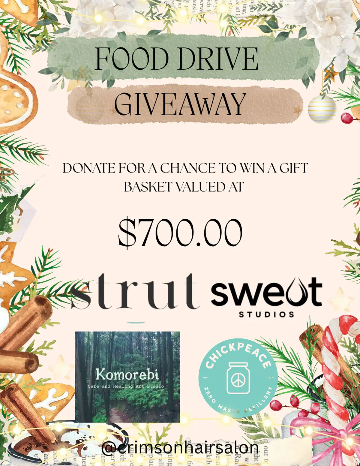 Crimson Hair Salon Christmas Give Away Poster